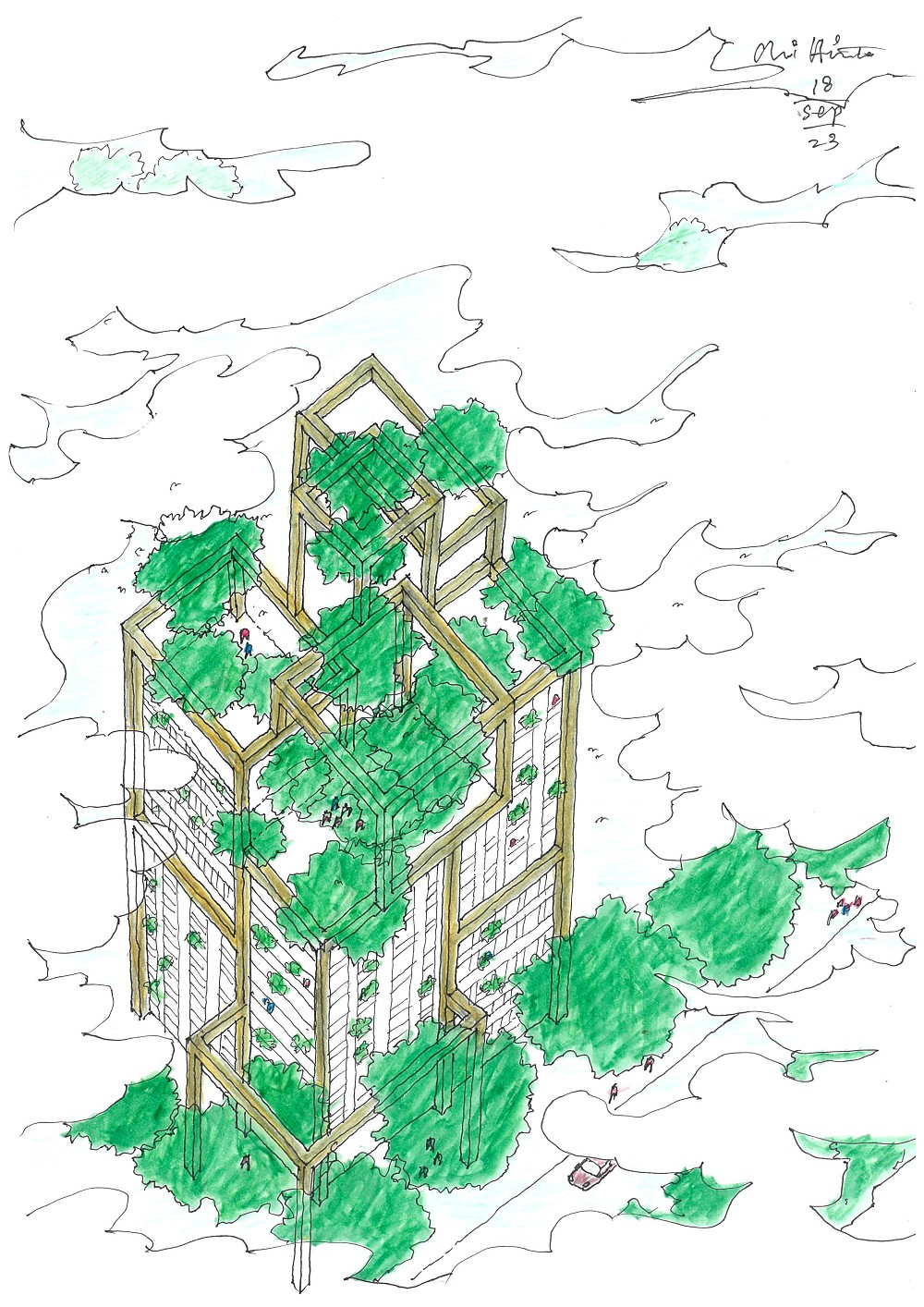 平田晃久台灣建築新作「義泰田境」！結合城市景緻、綠意的纏繞相容性住宅