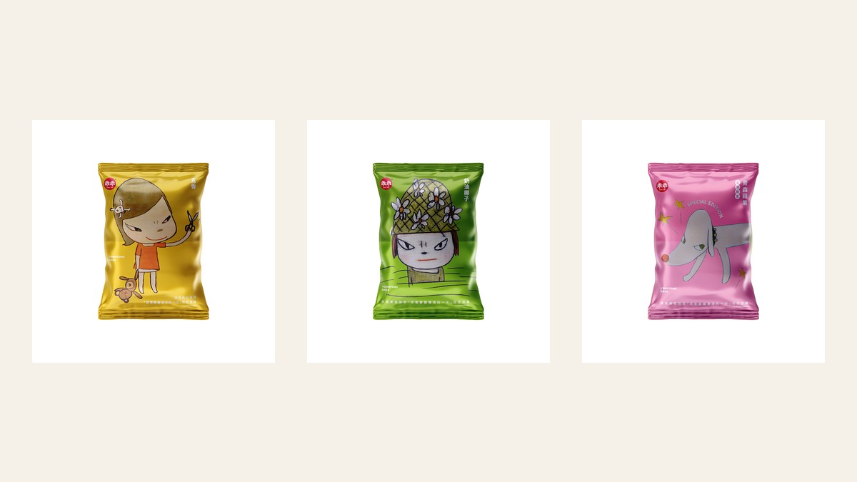 奈良美智 × 乖乖聯名！大師的標誌小女孩出現在台灣最親民的零食袋上
