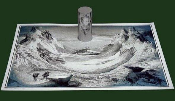 逆向思考！匈牙利藝術家用鏡面成像來作畫，看似歪扭、實為一幅「加密創作」？