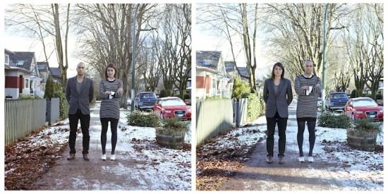 誰說情侶裝一定要穿得一樣呢？交換穿更有愛意呀！(硬撐)