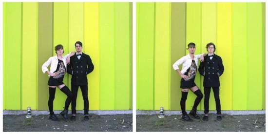 誰說情侶裝一定要穿得一樣呢？交換穿更有愛意呀！(硬撐)