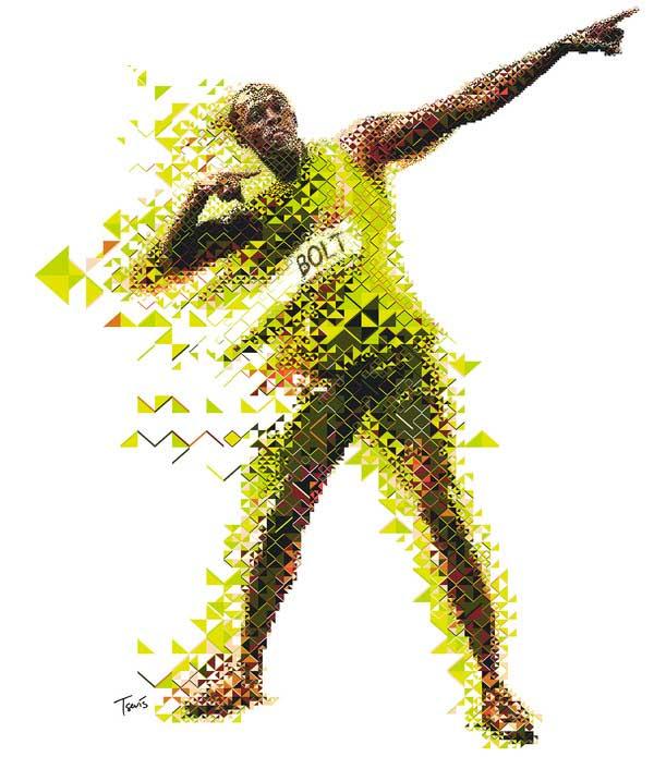 世界知名運動人物的馬賽克畫像