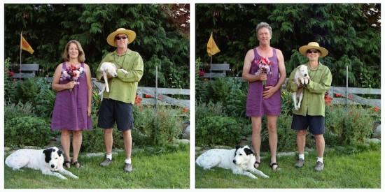 誰說情侶裝一定要穿得一樣呢？交換穿更有愛意呀！(硬撐)