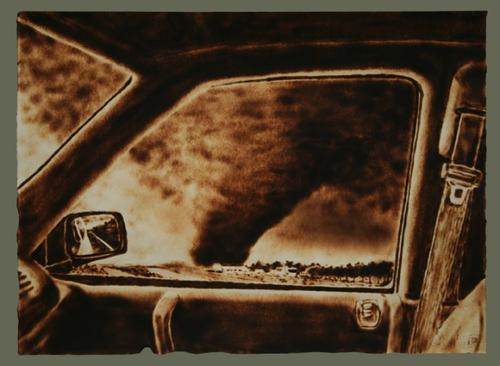 焰火直燒的火燒畫