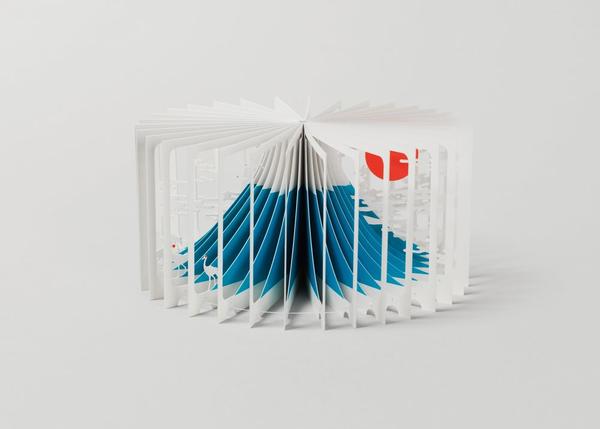 壯麗富士山縮小成迷你立體書，360-degree books 
