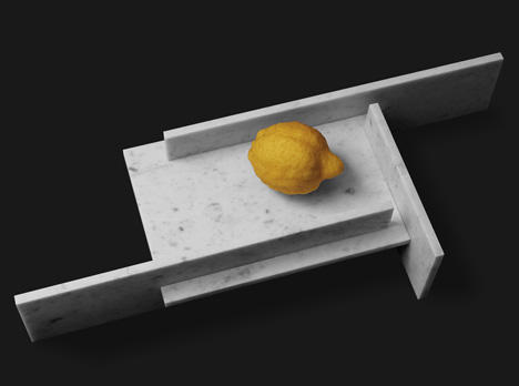 像模型一樣拼接組裝的 NG品大理石片