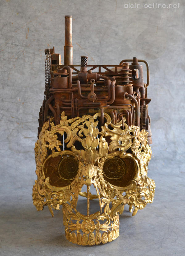廚房流理臺化身為黑武士！Alain Bellino 金屬雕刻創作