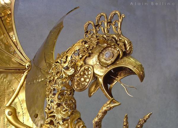 廚房流理臺化身為黑武士！Alain Bellino 金屬雕刻創作