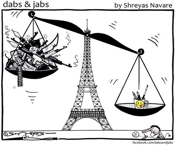 聲援法國查理週刊槍擊案,來自全球 28 件插畫作品