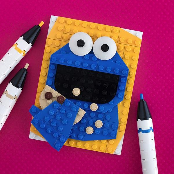 用樂高畫出來的卡通人物更傳神！Chris McVeigh 的 Brick Sketches