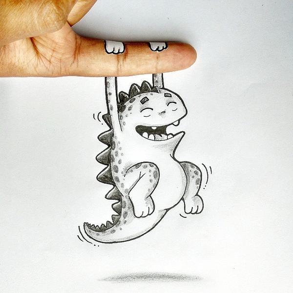 將筆下的卡通恐龍當成寵物，孟加拉插畫家兄弟的生活樂趣