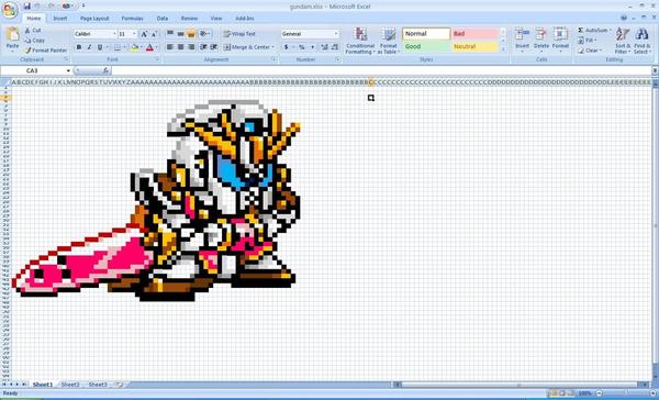 22張很難想像能夠以微軟Excel軟體繪製出來的美術神作
