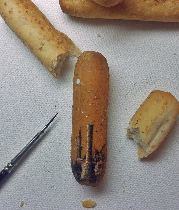 小小食材上的美麗建築畫作