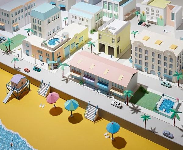 這不是電腦繪圖！Hattie Newman 精緻輕快的紙造都市