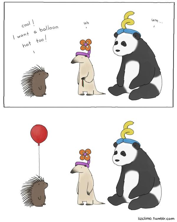 小抒壓的幽默動物對話插畫