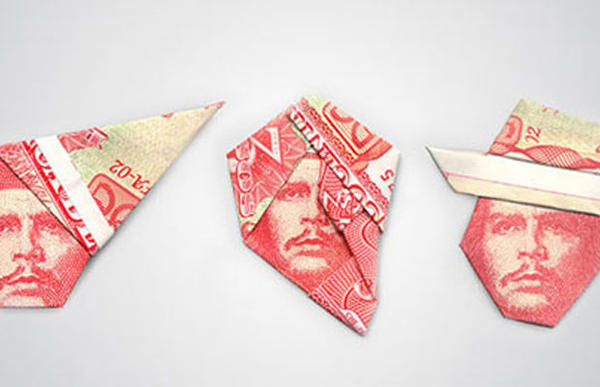 鈔票大人物!用紙鈔摺成的立體總統人像