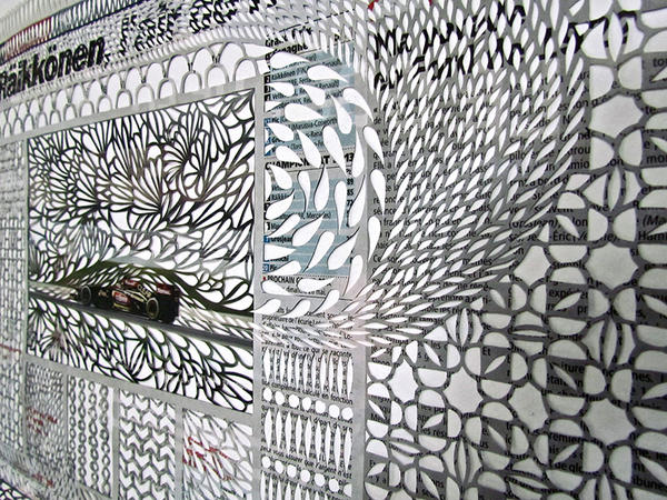 舊報紙變身刺繡蕾絲,超精美的紙雕藝術