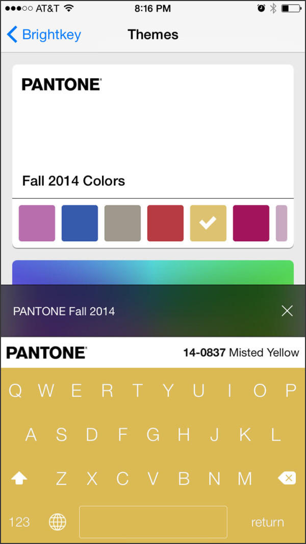 讓手機鍵盤閃耀 Pantone 各年度代表色！