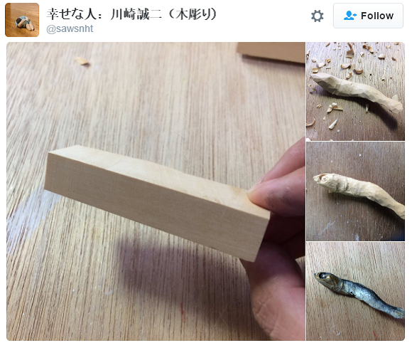 做得太像了！一不小心咬斷牙的木雕小魚干