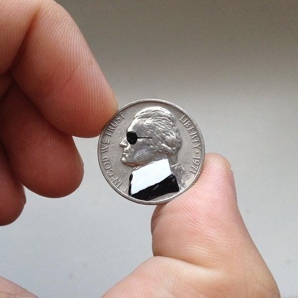 巴西藝術家 Andre Levy 的各國硬幣塗鴉創作