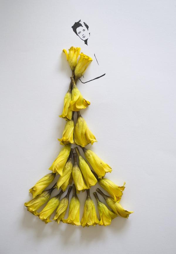 為女伶穿上絕世有機華服，優雅的樹葉創作