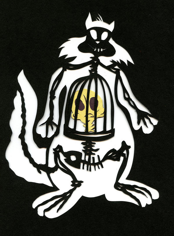 透視小動物們飲食喜好的 X 光紙雕