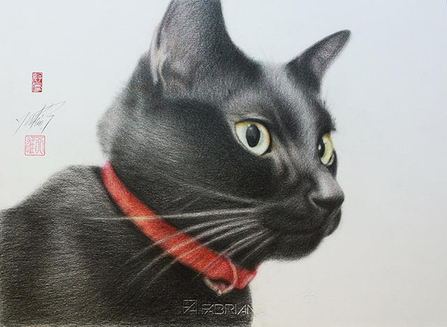 魅力の 猫の絵描き 高橋行雄 仔猫 ミュウ 絵画/タペストリ