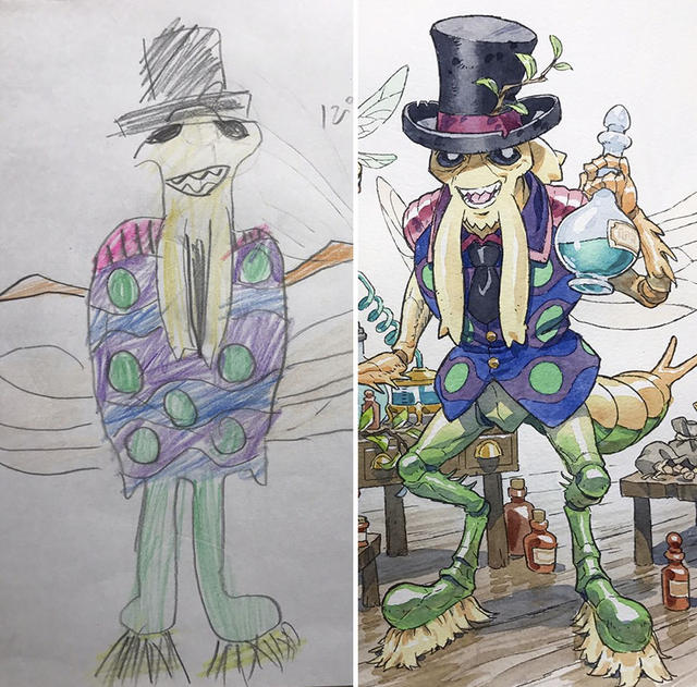 將兒子塗鴉改成奇幻動畫！法國動畫師Thomas Romain的父子共同創作插畫