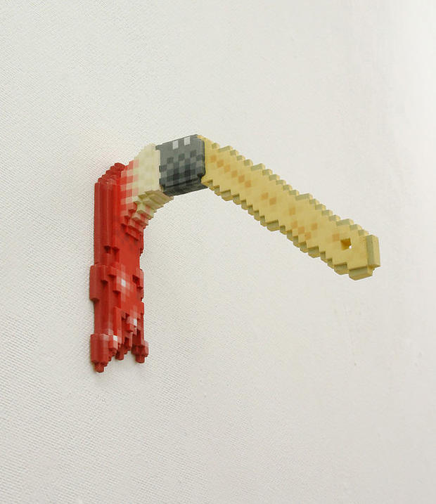 來一碗像素炸蝦飯！日本藝術家増田敏也套上低像素濾鏡的立體陶瓷創作