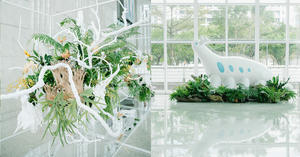 台北101優美植生裝置「Orchidsaur」！藝術家陳普、古文旻打造結合蘭花與恐龍的漂浮有機雕塑