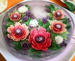 鮮豔多彩的 3D 果凍花，不僅是甜點更是藝術品！