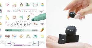 日本3款全新創意設計文具！dot e pen方塊像素畫筆、擦出百變造型的黑貓橡皮擦登場