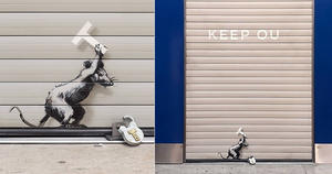 Banksy 最新作品「Keep Ou」現身希斯洛機場海關？小老鼠撬鎖蔑視英國脫歐的決議