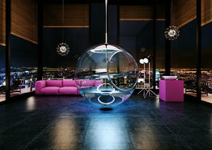 可能會被看光光的透明玻璃球浴缸