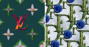 時尚品牌logo掉進花花世界！日本藝術家井上羅來以繽紛花瓣再創作