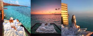 宛如漂浮在湛藍海洋之上！超夢幻馬爾地夫渡假「網床」讓滿天星空與海風浪花徹夜伴眠