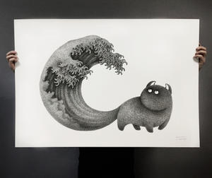 KAMWEI FONG 用墨水細膩描繪一隻隻蓬鬆貓星人