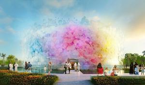 2020世博會英國館候選設計，如水彩般夢幻的彩色玻璃展館：Living Watercolor Pavilion