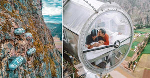 在懸崖邊睡一晚！秘魯懸崖飯店「Skylodge」攀岩400公尺才能入住的天空玻璃屋旅宿