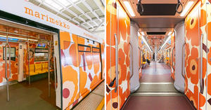 泰國最花的捷運列車！芬蘭Marimekko X 曼谷BTS空鐵染上「橘色Unikko罌粟花」印花